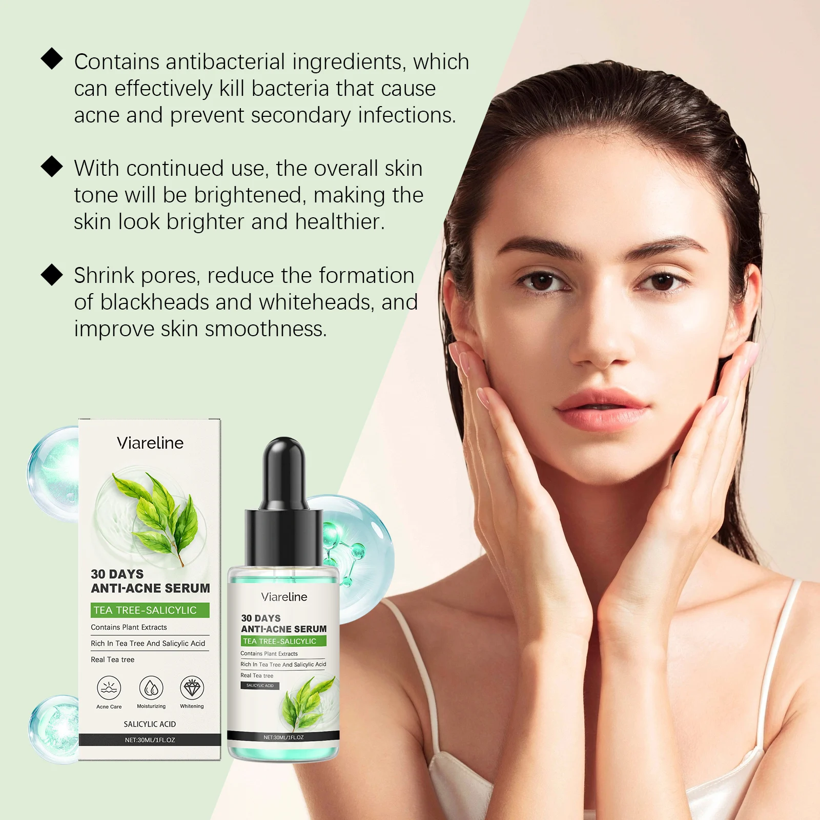 Salicylic Acid Serum with Tea Tree Oil - 30ml Anti-Acne Treatment for Clear, Smooth Skin 6 viareline salicylic acid serum 30ml cih fwup78ac desc 6