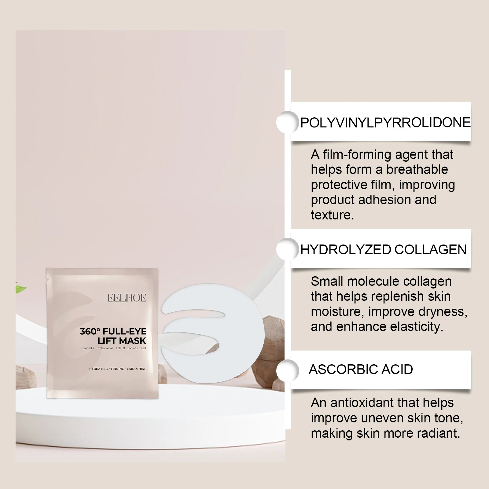 Vitamin C Eye Masks Hydrating & Brightening Under Eye Patches for Dark Circles and Wrinkles 5 vitamin c eye masks hydrating brightening under eye patches cih zu84gkx9 desc 5