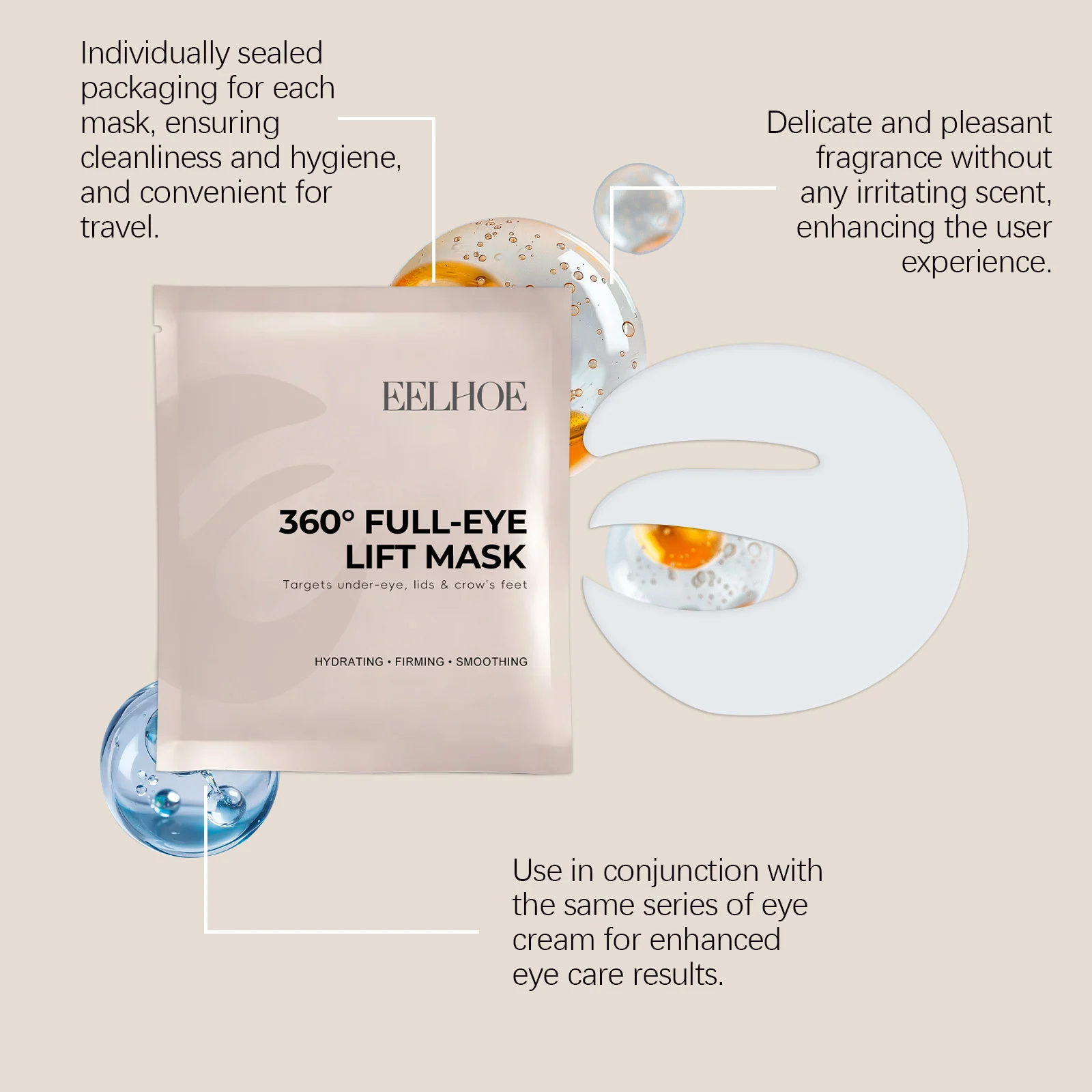 Vitamin C Eye Masks Hydrating & Brightening Under Eye Patches for Dark Circles and Wrinkles 6 vitamin c eye masks hydrating brightening under eye patches cih zu84gkx9 desc 6