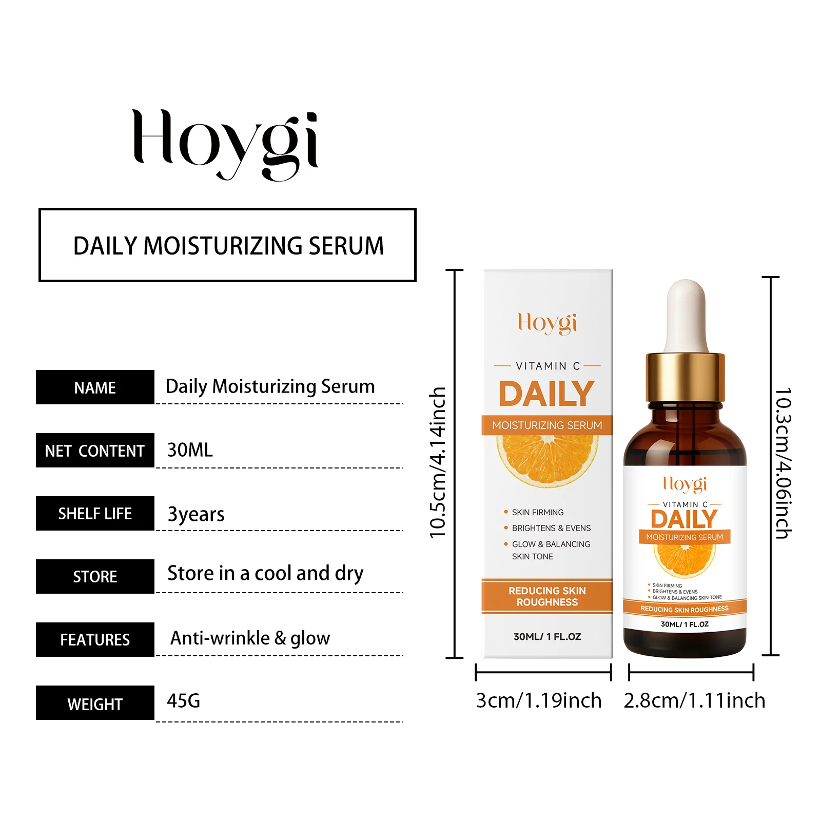 Vitamin C Moisturizing Serum 30ml Daily Anti-Wrinkle Brightening Face Serum for All Skin Types 1 vitamin c moisturizing serum 30ml cih 45gv2sjb desc 1