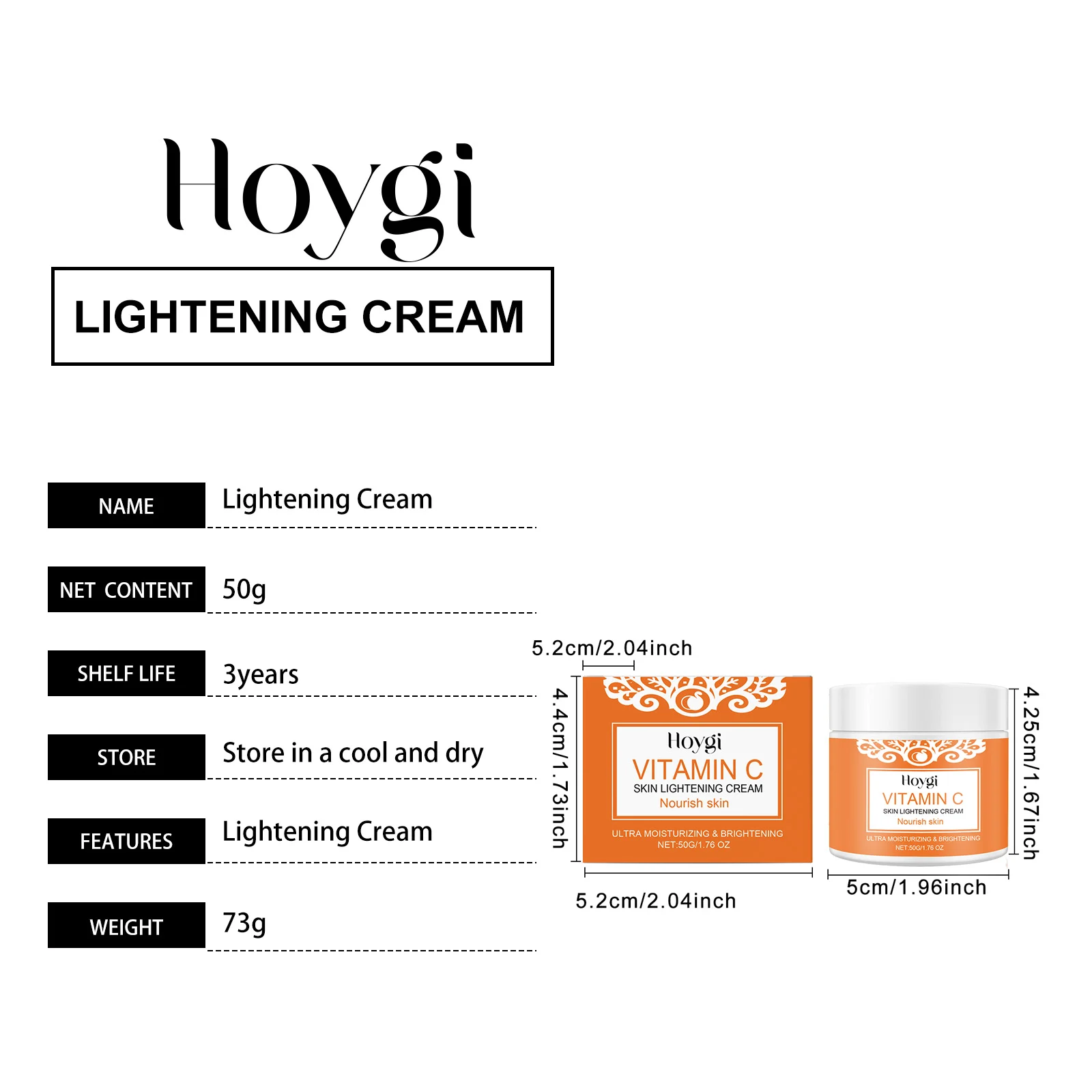 Vitamin C Skin Brightening Cream 50g Lightweight Moisturizing Face Cream for Daily Hydration & Radiance 1 vitamin c skin brightening cream 50g der 3b56cnxa desc 1