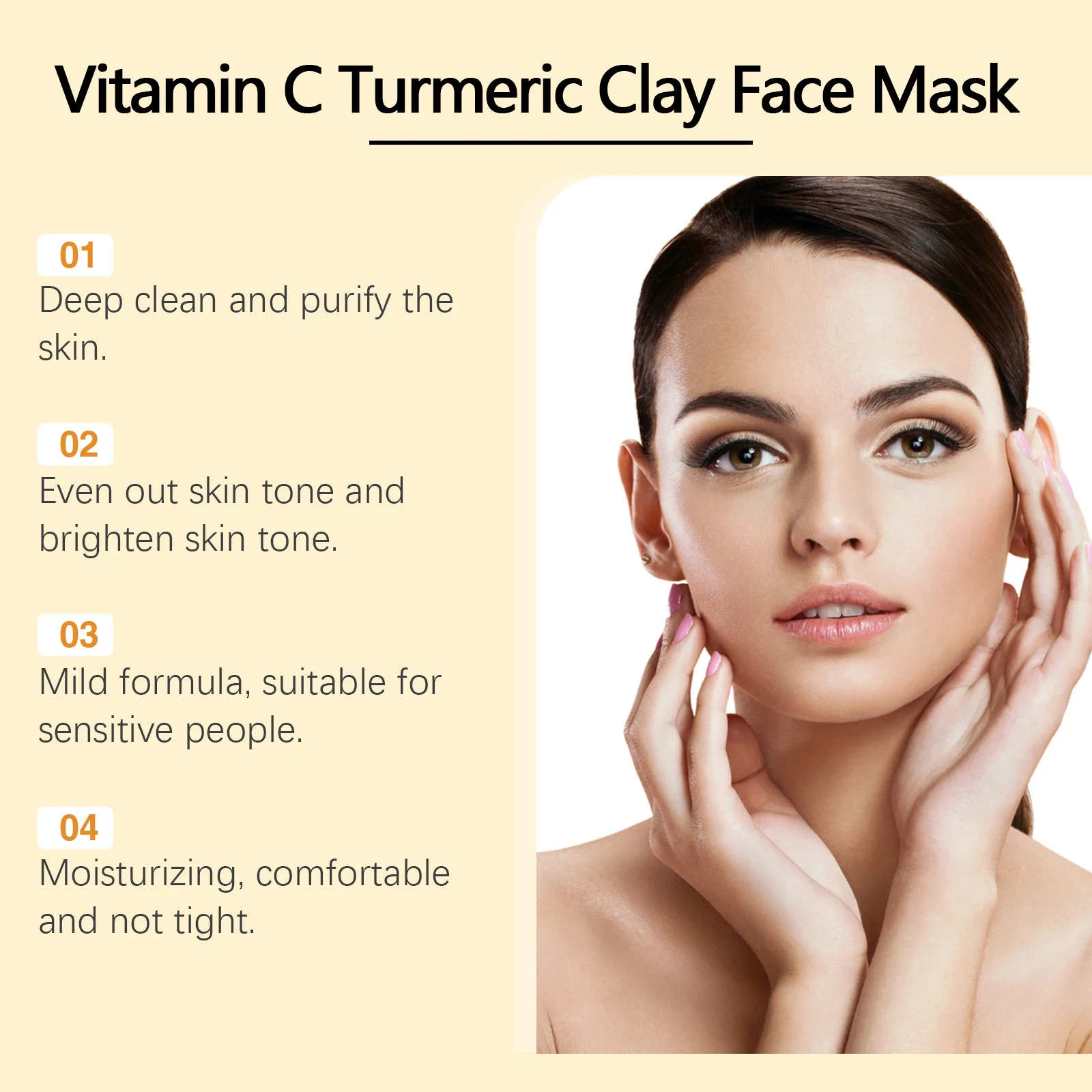 Vitamin C Turmeric Clay Face Mask 120g Brightening Pore Cleansing Moisturizing Facial Treatment 4 vitamin c turmeric clay face mask 120g cih ytexkgsc desc 4