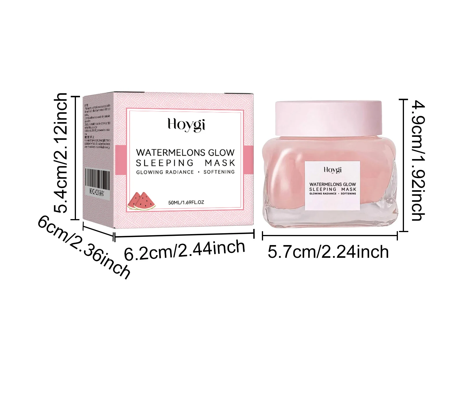 Hoygi Watermelon Glow Sleeping Mask - Hydrating, Brightening, Dark Spot Repair Night Cream 1 watermelon glow sleeping mask cih 837b9q3d desc 1
