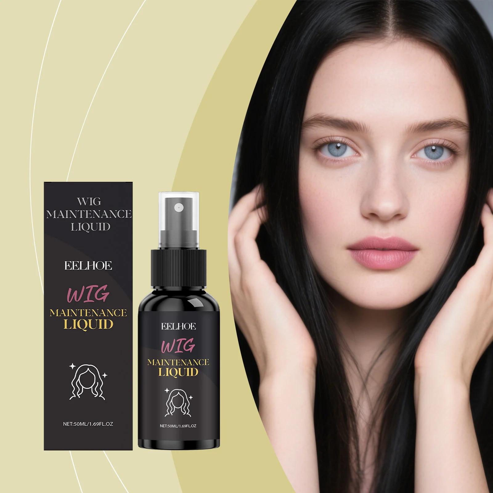 Wig Volumizing Spray for Synthetic Wigs - Gentle Frizz Control & Smoothness 50ml 2 wig volumizing spray frizz control smoothness 50ml cih mbf57rxw desc 2