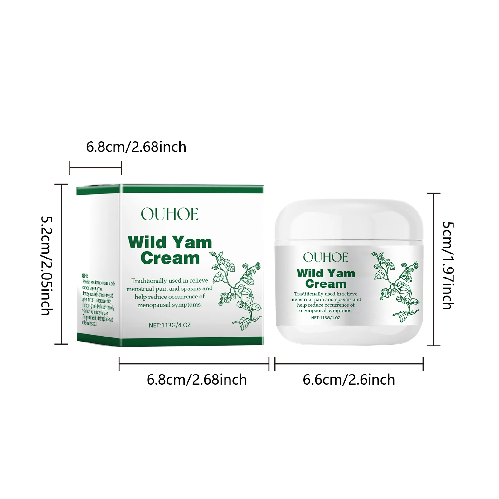 Wild Yam Cream for Menstrual Cramp Relief & Skin Nourishment 113g 1 wild yam cream menstrual cramp relief 113g cih v4yvhsmc desc 1
