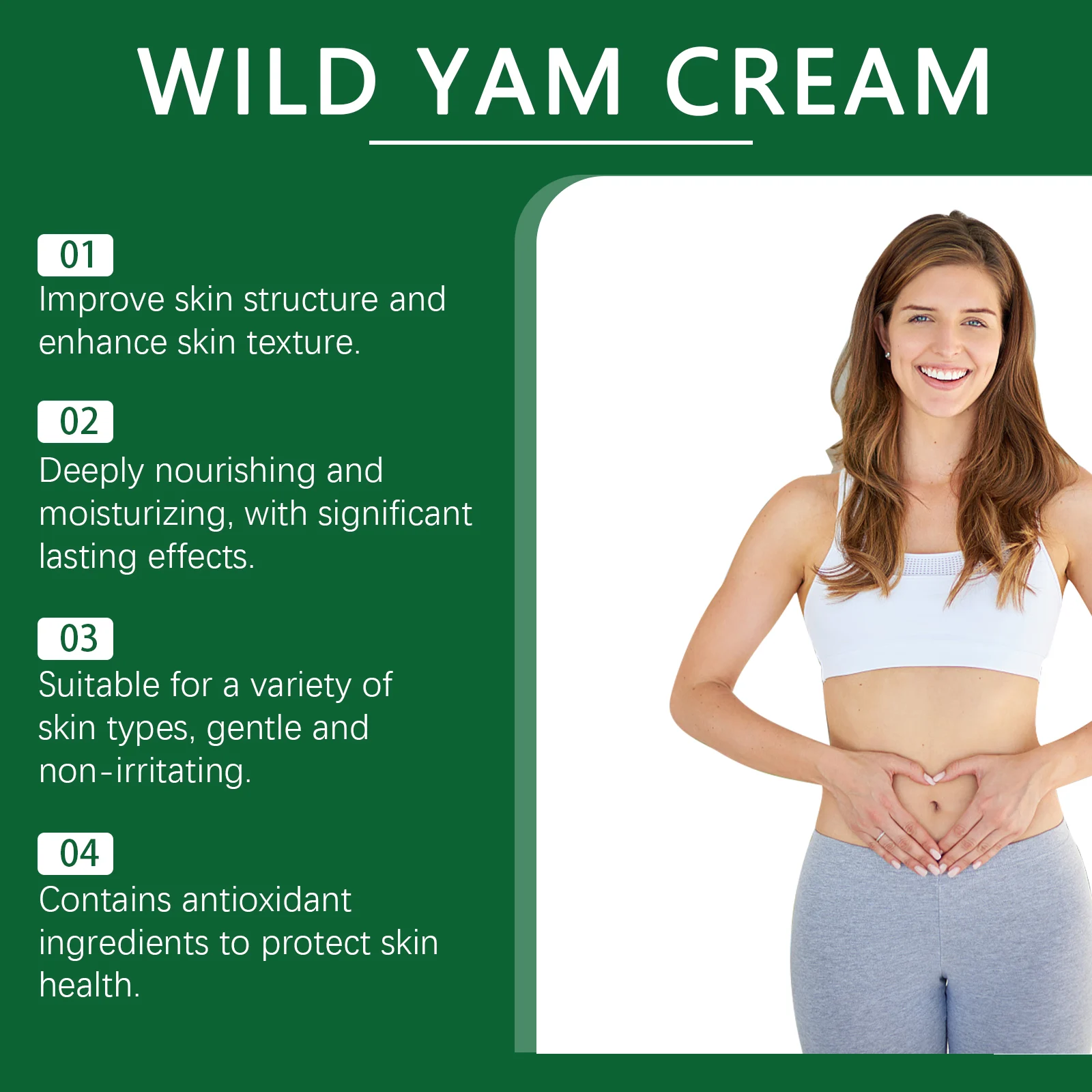 Wild Yam Cream for Menstrual Cramp Relief & Skin Nourishment 113g 8 wild yam cream menstrual cramp relief 113g cih v4yvhsmc desc 8