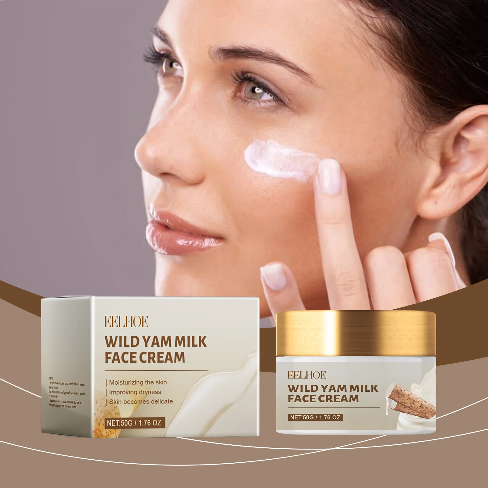 Wild Yam Milk Face Cream 50g Deep Moisturizing, Anti-Wrinkle & Brightening Daily Skincare 2 wild yam milk face cream 50g cih wxw2wswf desc 2