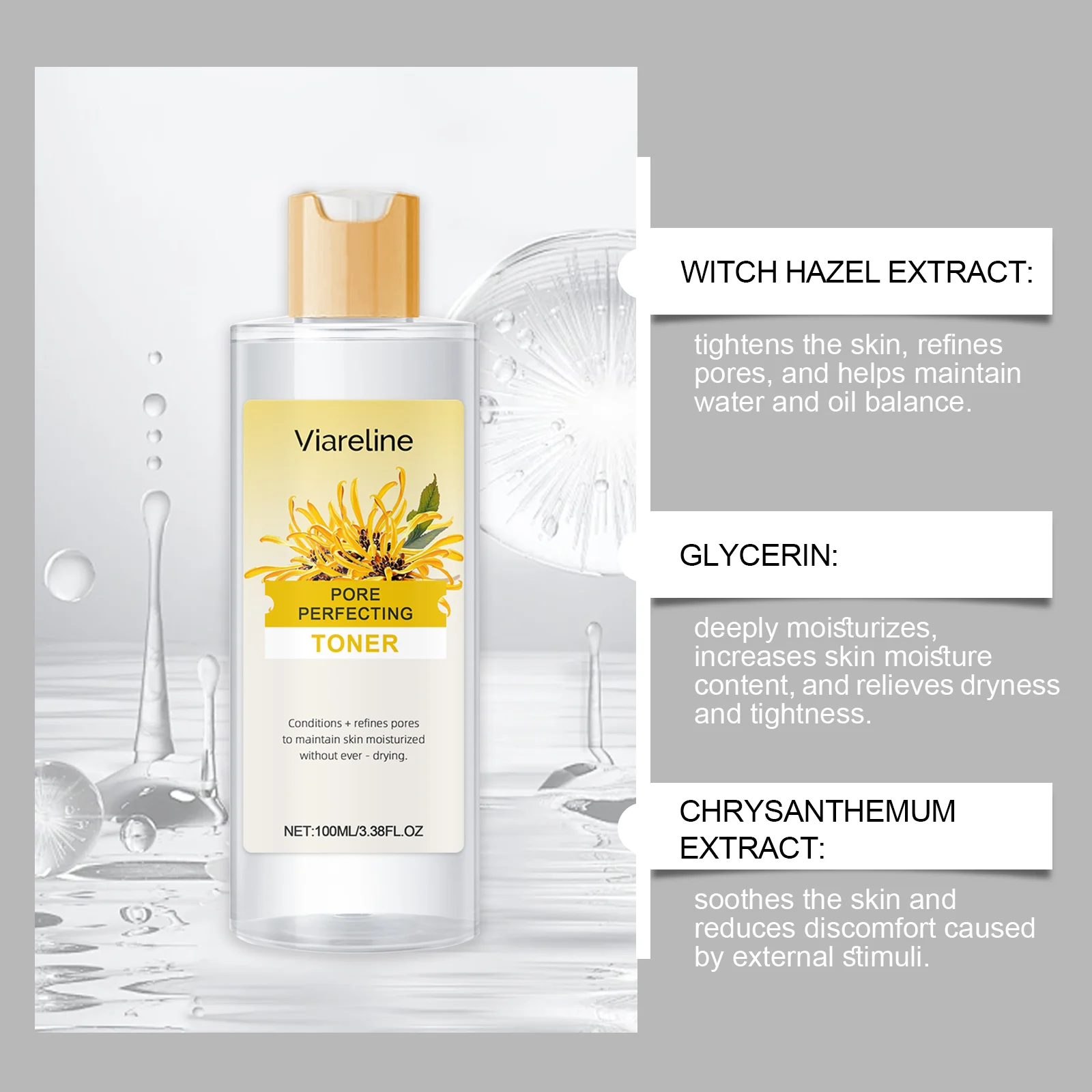 Witch Hazel Hydrating Toner Facial Moisturizer 100ml for Daily Skincare 6 witch hazel hydrating facial toner 100ml cih s55pkkzj desc 6
