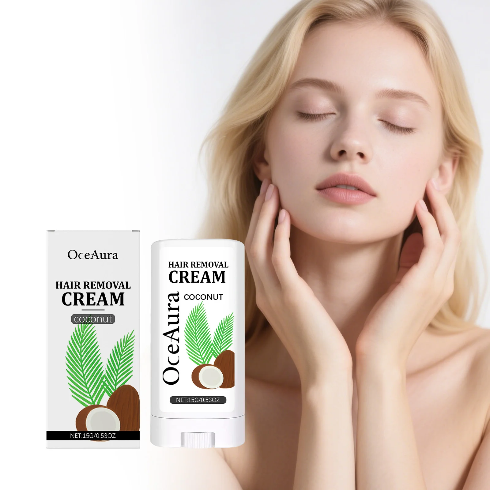 Women's Hair Removal Stick 15g Gentle Coconut Formula for Smooth Shaving & Post-Care 2 womens hair removal stick 15g coconut cih dy8sfnqw desc 2