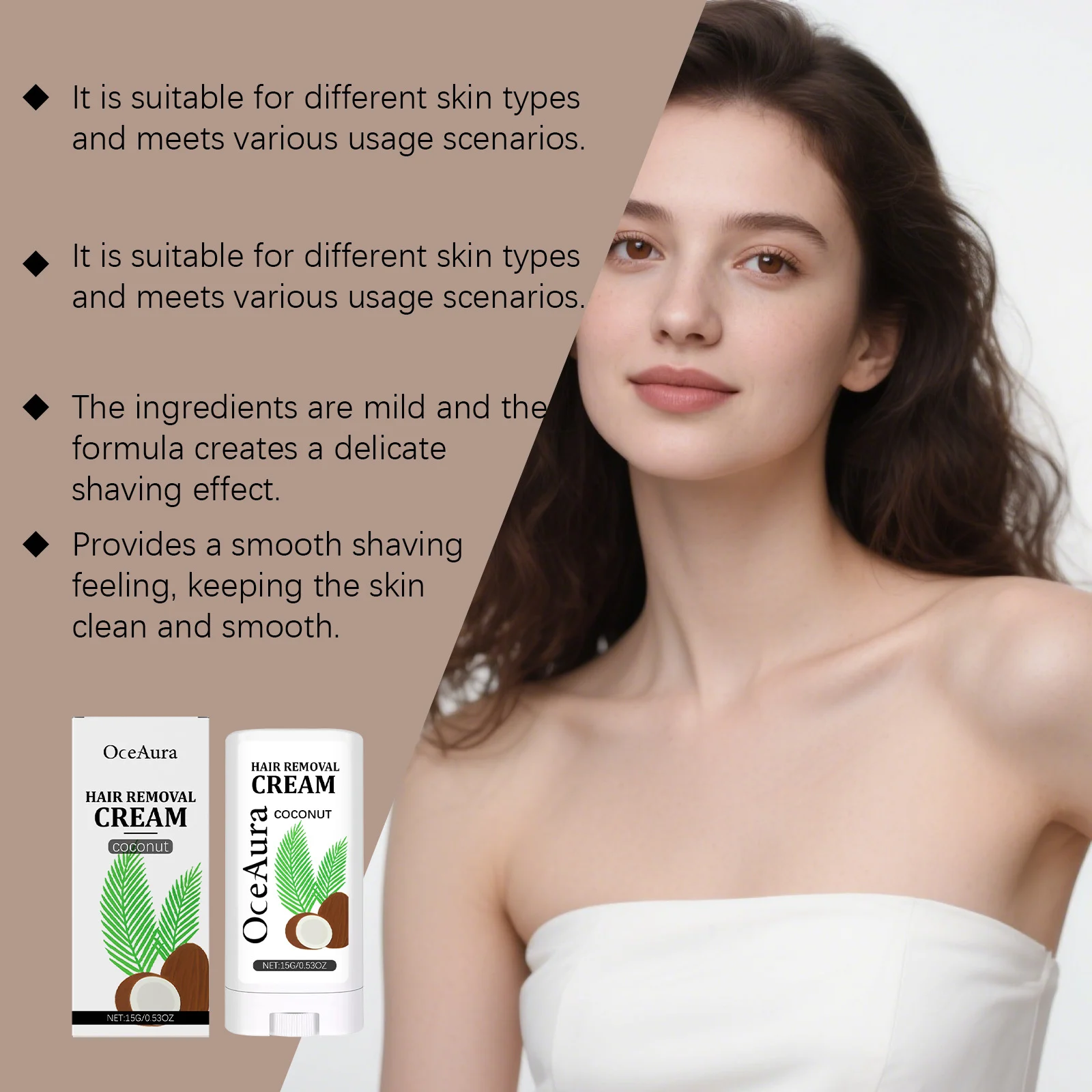 Women's Hair Removal Stick 15g Gentle Coconut Formula for Smooth Shaving & Post-Care 5 womens hair removal stick 15g coconut cih dy8sfnqw desc 5